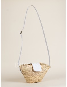 Capazo con asa de cruzar en piel + solapa 2