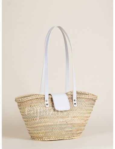 Capazo con asas de hombro en piel + solapa