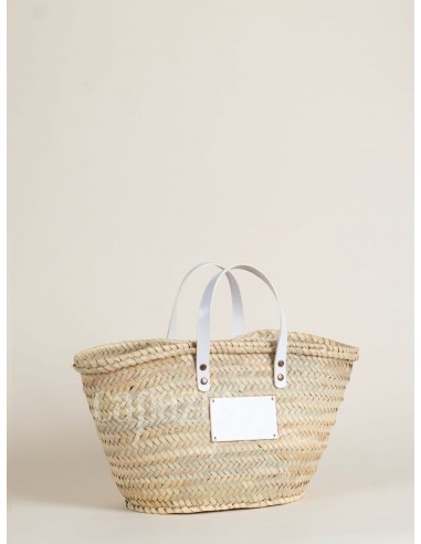 Capazo con asas de mano en piel + chapón pequeño