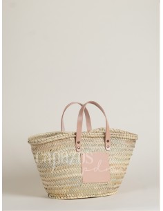 Capazo con asas de mano en piel + chapón mediano 2