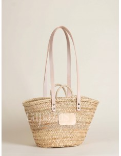 Capazo con asas de pita y hombro en piel + chapón pequeño 2