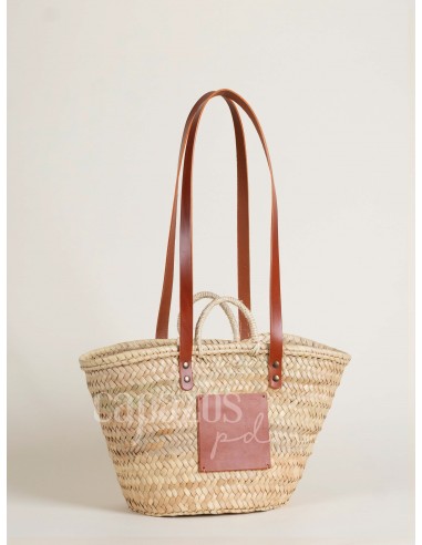 Capazo con asas de pita y hombro en piel +...