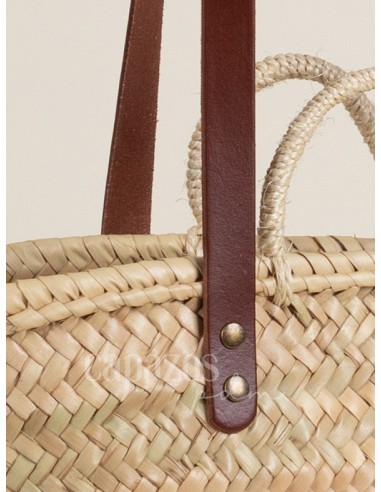 Capazo con asas de pita y hombro en piel +...