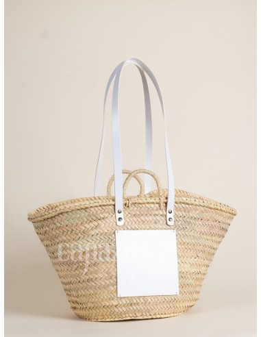 Capazo con asas de pita y hombro en piel +...