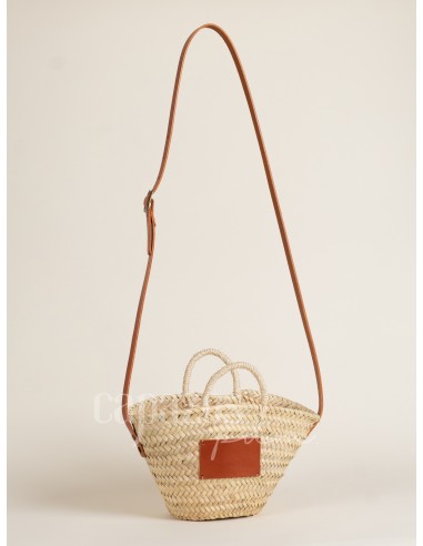 Capazo con asa de pita y de cruzar en piel +...