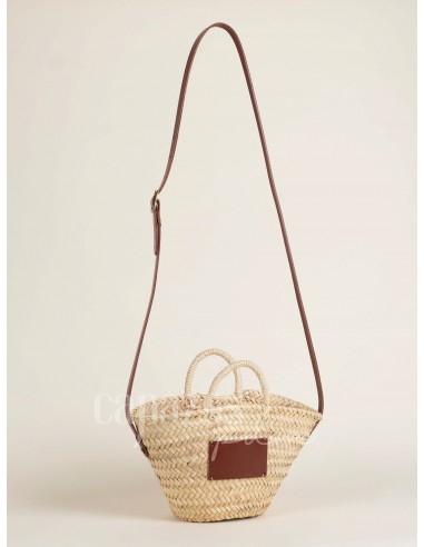 Capazo con asa de pita y de cruzar en piel +...