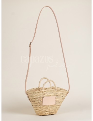 Capazo con asa de pita y de cruzar en piel +...