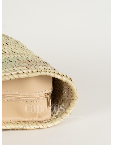 Capazo con asa de pita y de cruzar en piel +...