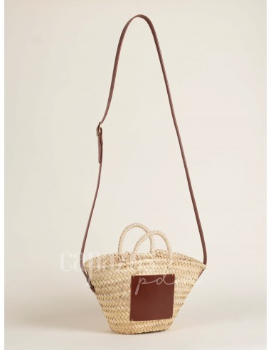 Capazo con asa de pita y de cruzar en piel +...