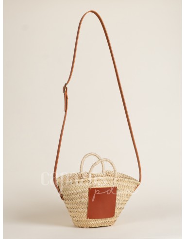 Capazo con asa de pita y de cruzar en piel +...