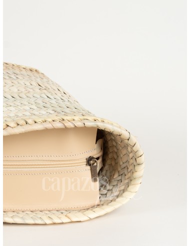 Capazo con asa de cruzar en piel + chapón pequeño