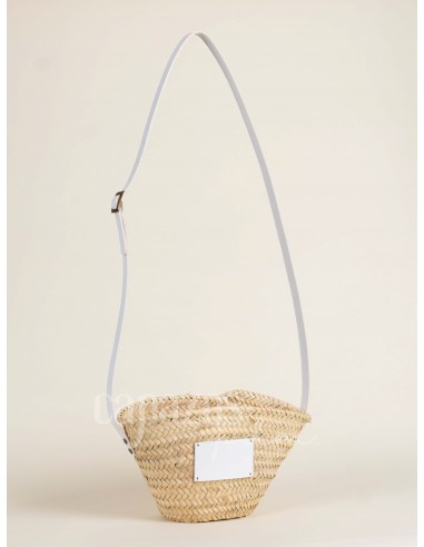 Capazo con asa de cruzar en piel + chapón pequeño