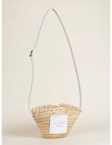 Capazo con asa de cruzar en piel + chapón mediano