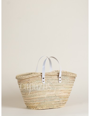 Capazo con asas de mano en piel