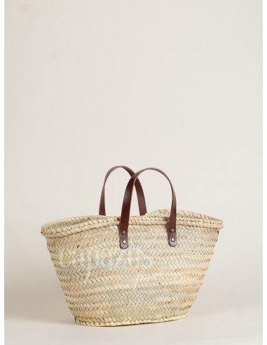 Capazo con asas de mano en piel