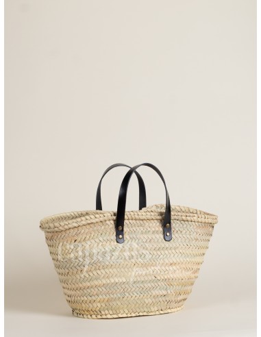 Capazo con asas de mano en piel