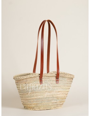 Capazo con asas de hombro en piel