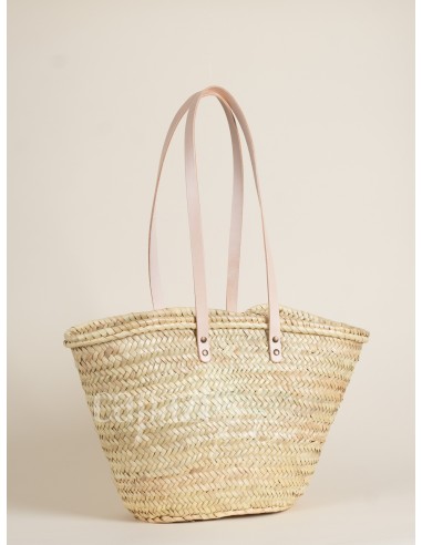 Capazo con asas de hombro en piel