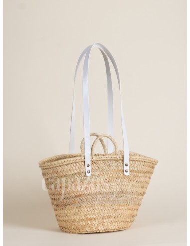 Capazo con asas de pita y hombro en piel