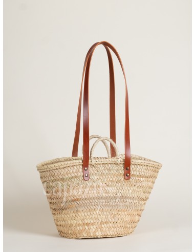 Capazo con asas de pita y hombro en piel