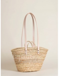 Capazo con asas de pita y hombro en piel 2