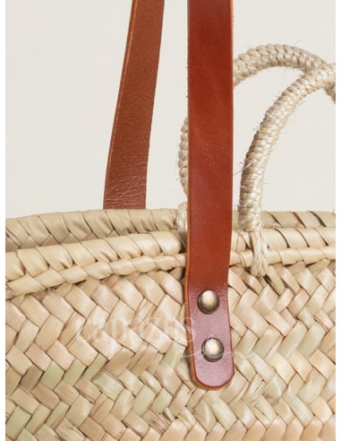 Capazo con asas de pita y hombro en piel