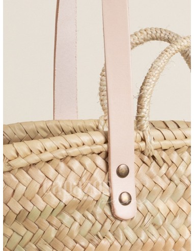 Capazo con asas de pita y hombro en piel