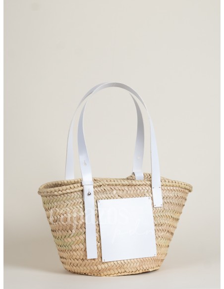 Capazo con asa regulable de piel + chapón