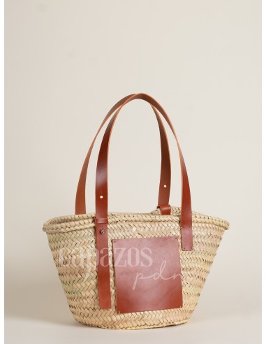 Capazo con asa regulable de piel + chapón