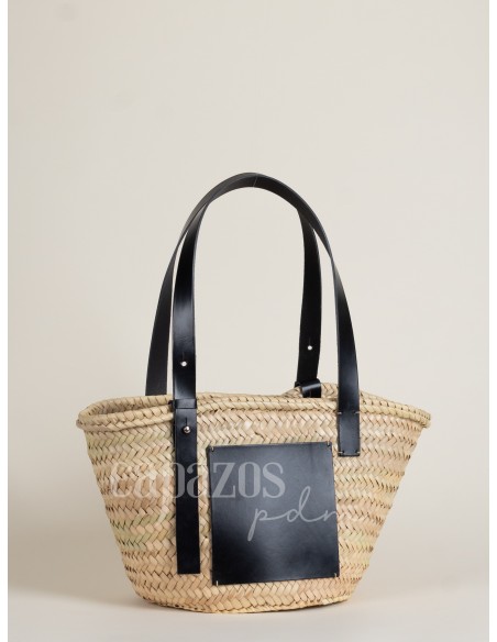 Capazo con asa regulable de piel + chapón