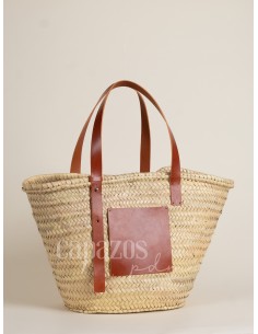 Capazo con asa regulable de piel + chapón