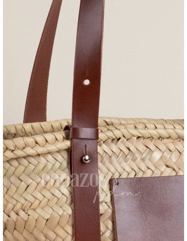 Capazo con asa regulable de piel + chapón