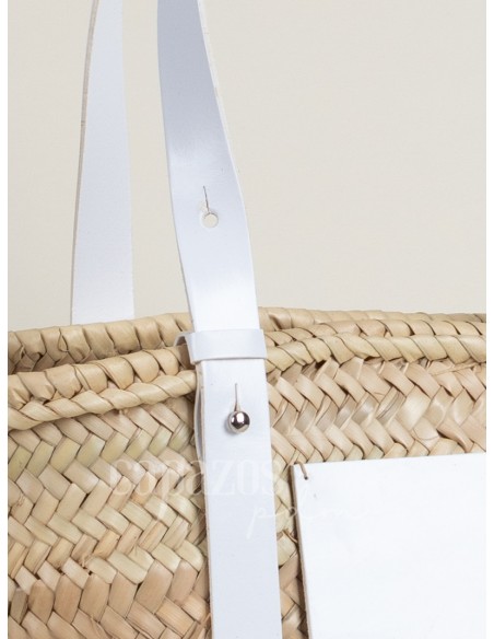 Capazo con asa regulable de piel + chapón