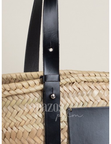 Capazo con asa regulable de piel + chapón