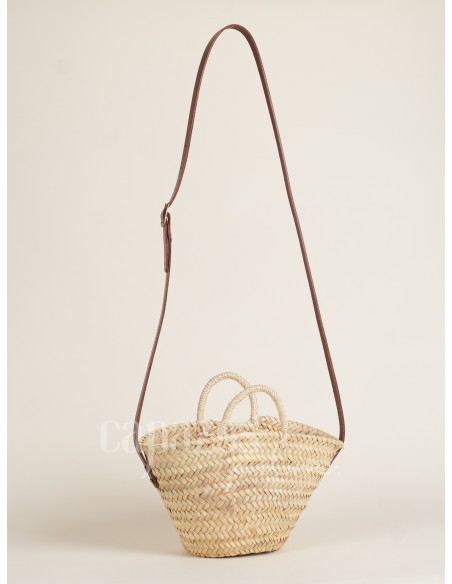 Capazo con asa de pita y de cruzar en piel