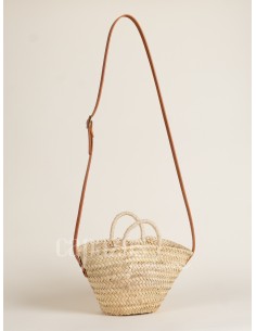 Capazo con asa de pita y de cruzar en piel 2