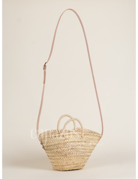 Capazo con asa de pita y de cruzar en piel