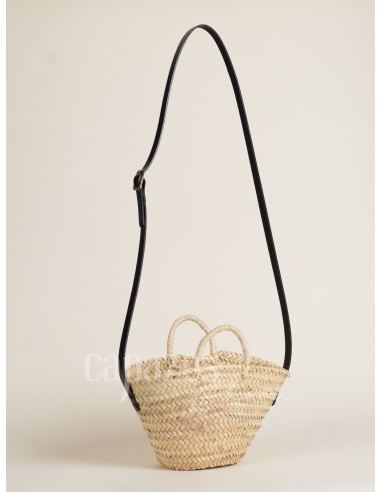 Capazo con asa de pita y de cruzar en piel