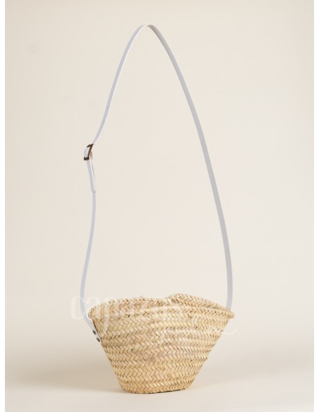 Capazo con asa de cruzar en piel