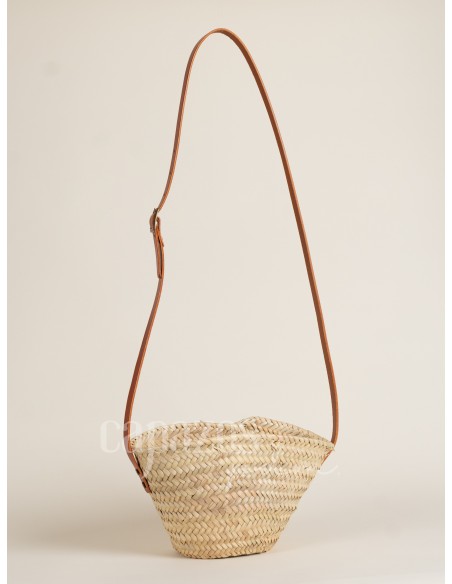 Capazo con asa de cruzar en piel