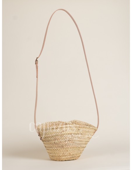 Capazo con asa de cruzar en piel