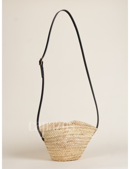 Capazo con asa de cruzar en piel